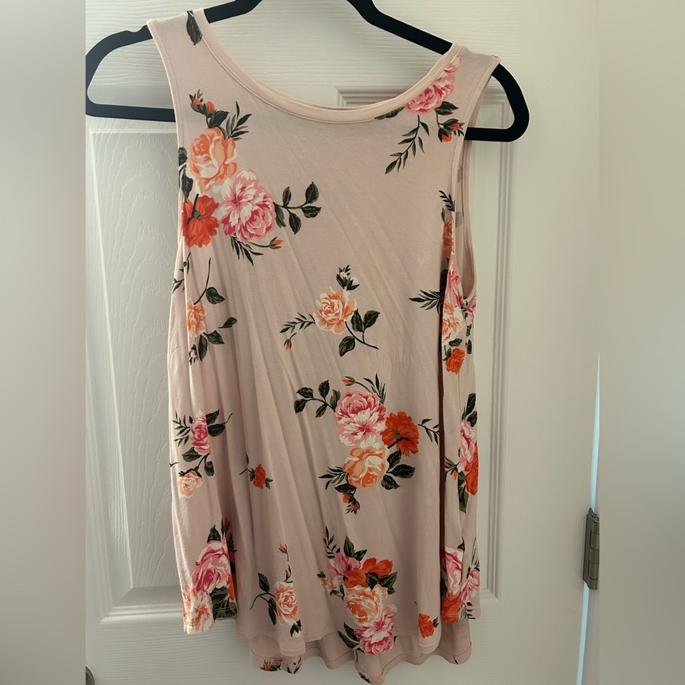 Old Navy Floral Tank Top - Pink and Orange